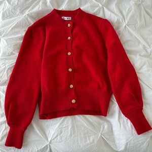 Red Wool Cardigan